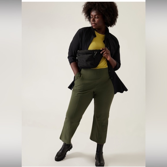 Athleta Cosmic Kick Flare Pant // Aspen Olive - Picture 3 of 13